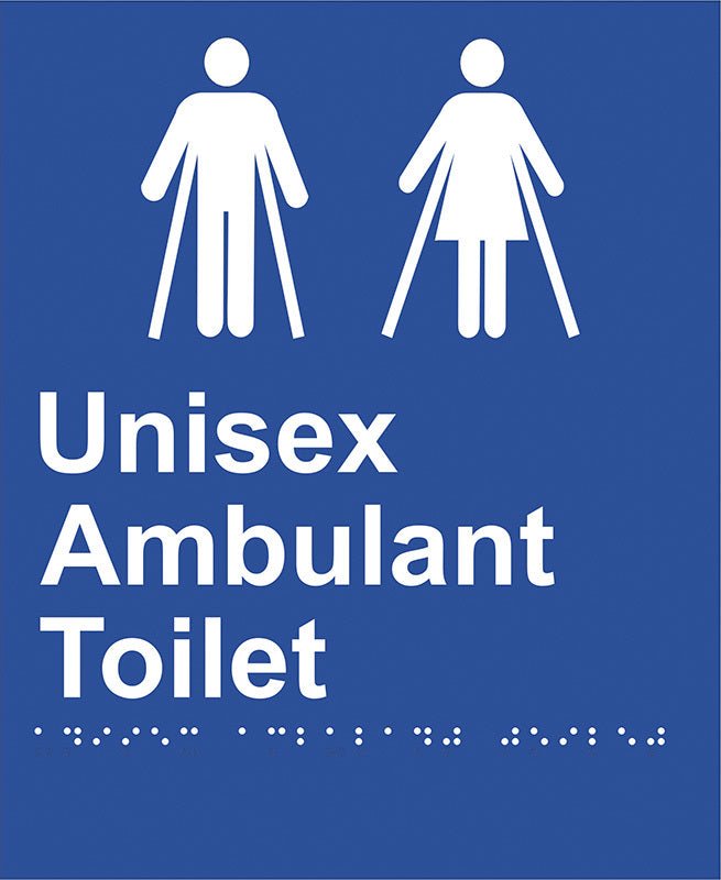 Brady Braille Sign - Unisex Ambulant Toilet - AIMS Industrial Supplies