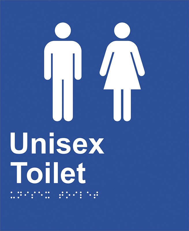 Brady Braille Sign - Unisex Toilet LH - AIMS Industrial Supplies