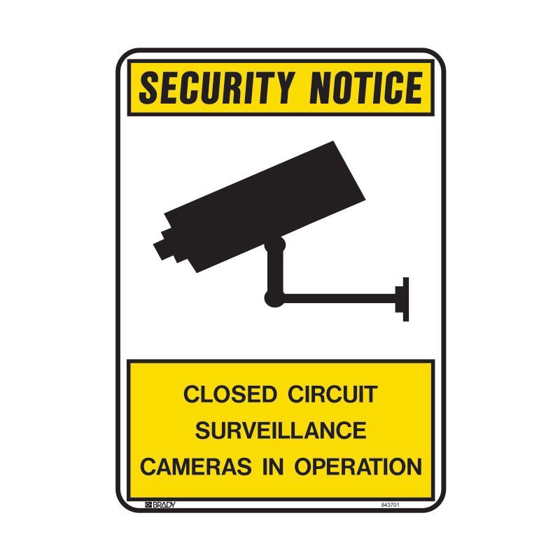 Brady Closed Circuit Surveillance Cameras In Operation 300 x 450mm Polypropylene