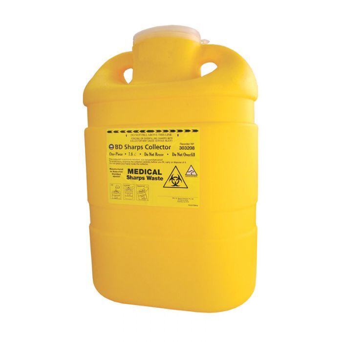 Brady Contaminated Waste And Sharp Disposal Bin 8L - AIMS Industrial Supplies