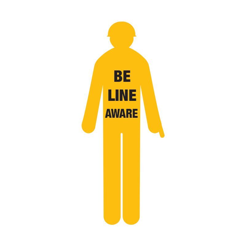 Brady Corflute Worker Be Line Aware Sign 1550 x 600mm