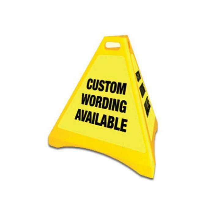 Brady Custom Safety Pyramid Sign With Reflective Message - AIMS Industrial Supplies
