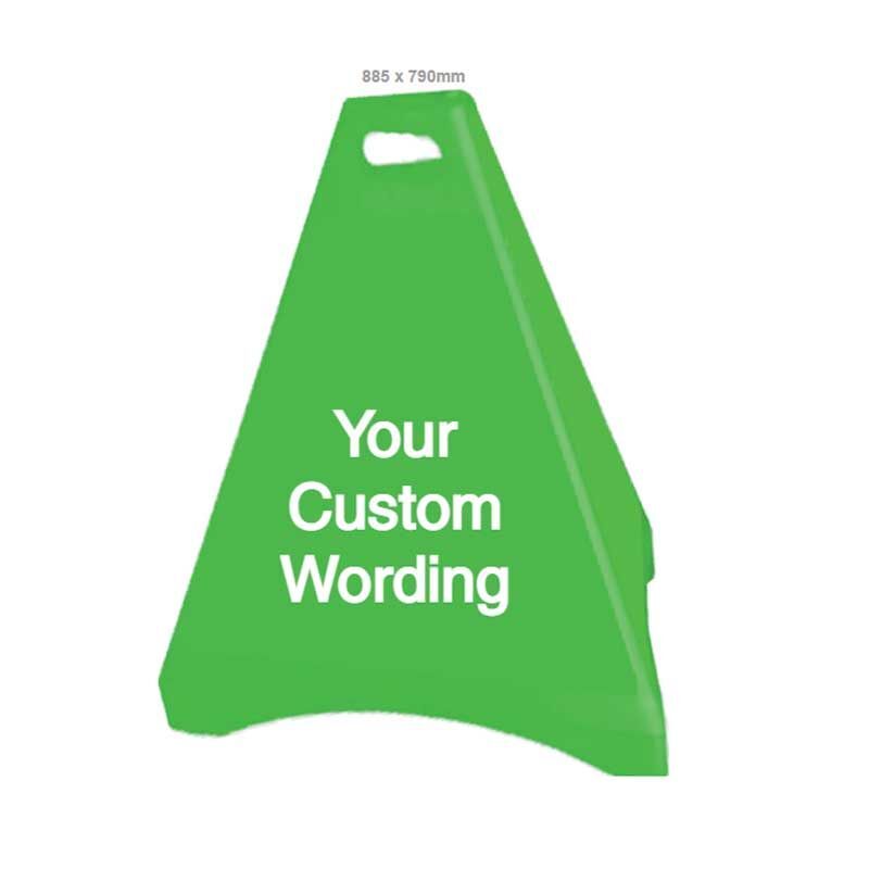 Brady Custom Safety Pyramid Sign With Reflective Message 885 x 790mm - Green