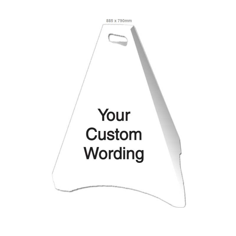 Brady Custom Safety Pyramid Sign With Reflective Message 885 x 790mm - White