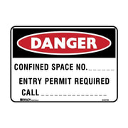 Brady Danger - Confined Space No_ _Entry Permit Required Call - AIMS Industrial Supplies