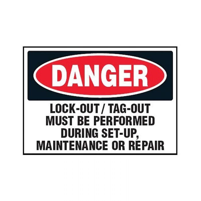 Brady Danger Lockout Tagout Must be Performed During Set Up Label 55 x 90mm - 5/Pack