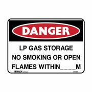 Brady Danger - LP Gas Storage No Smoking Or Open Flames Within - AIMS Industrial Supplies
