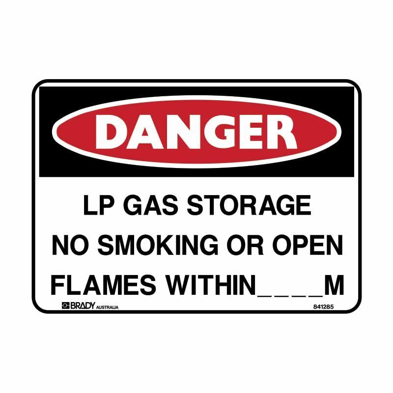 Brady Danger - LP Gas Storage No Smoking Or Open Flames Within - AIMS Industrial Supplies