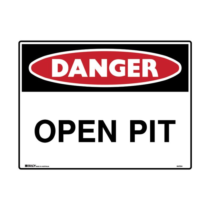 Brady Danger Mining Site Sign – Reflective Polypropylene - AIMS Industrial Supplies
