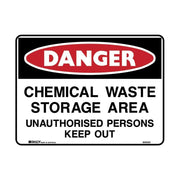 Brady Danger Sign - Chemical Waste Storage Area 250 x 180mm Self-Adhesive Vinyl