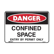 Brady Danger Sign - Confined Space Entry By Permit Only - AIMS Industrial Supplies