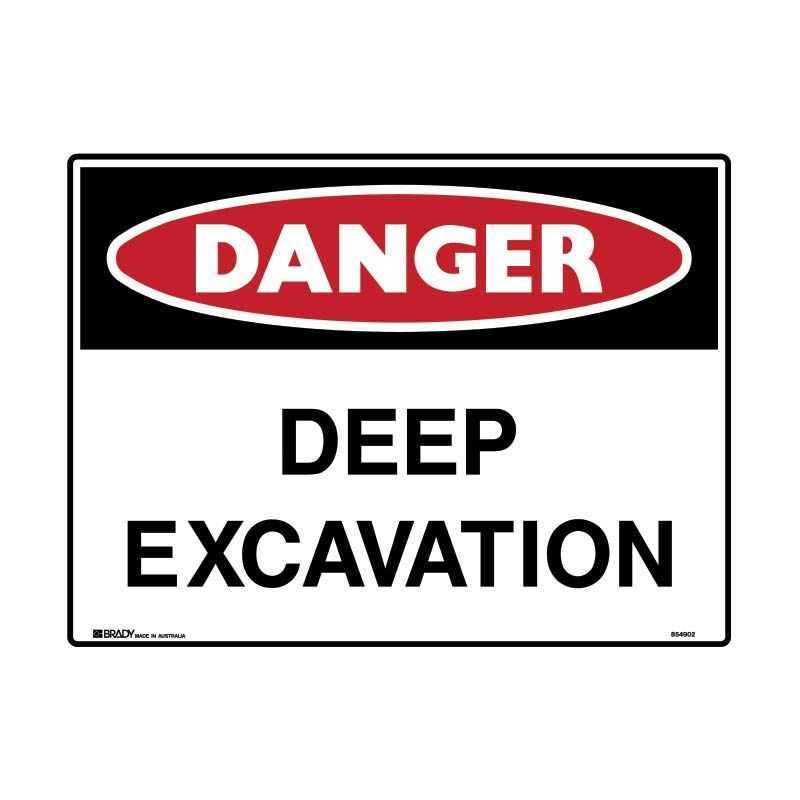 Brady Danger Sign - Deep Excavation 450 x 300mm Polypropylene