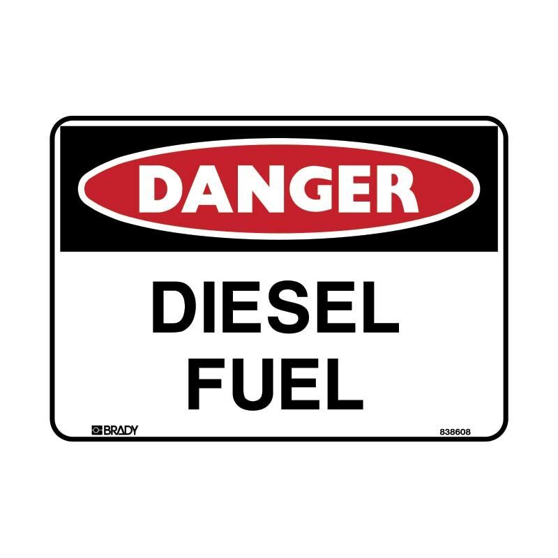 Brady Danger Sign - Diesel Fuel 600 x 450mm Polypropylene
