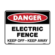Brady Danger Sign - Electric Fence Keep Off Keep Away - AIMS Industrial Supplies