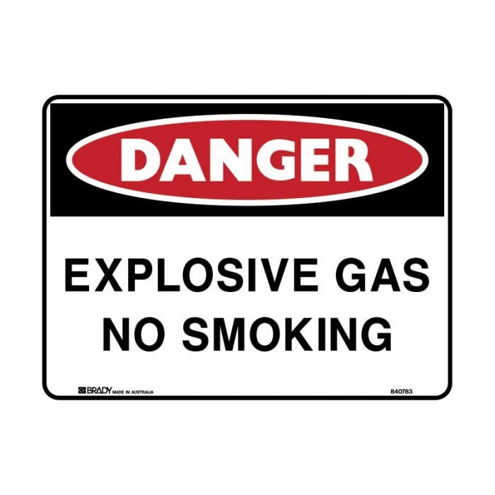 Brady Danger Sign - Explosives No Smoking 300 x 225mm Metal