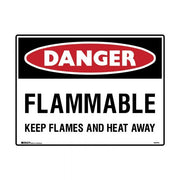 Brady Danger Sign - Flammable Keep Flames And Heat Away - AIMS Industrial Supplies