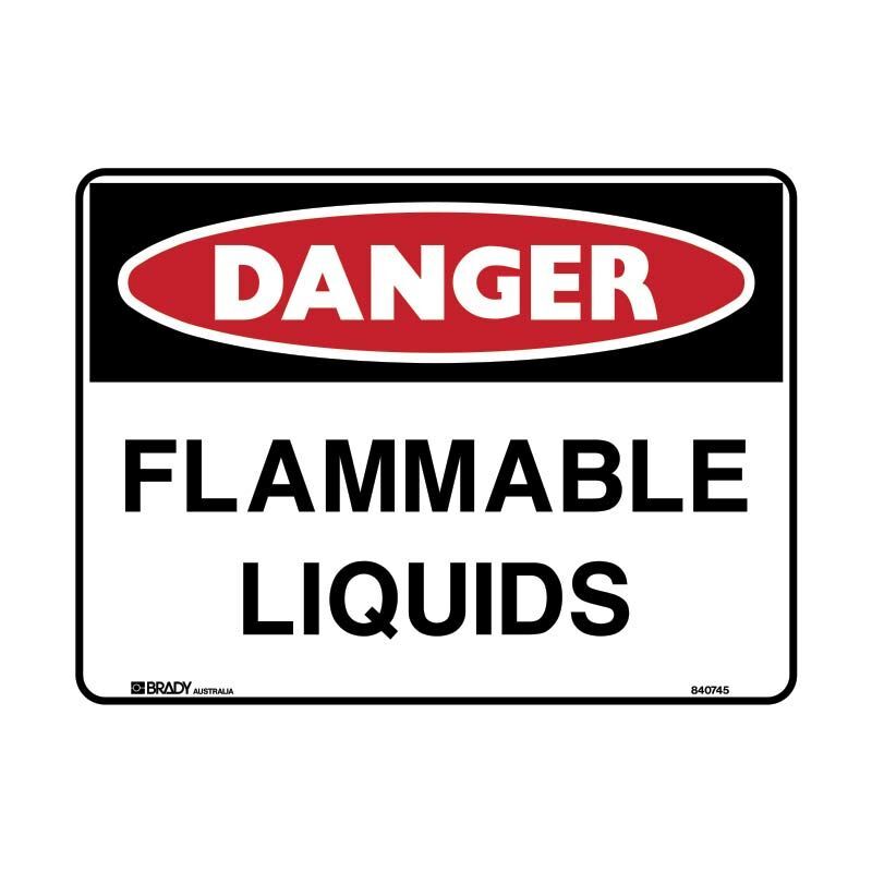 Brady Danger Sign - Flammable Liquids 250 x 180mm Self-Adhesive Vinyl