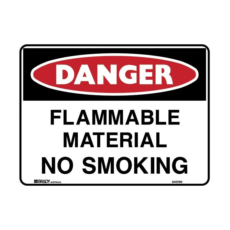 Brady Danger Sign - Flammable Material No Smoking1