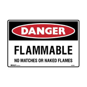 Brady Danger Sign - Flammable No Matches Or Naked Flames - AIMS Industrial Supplies