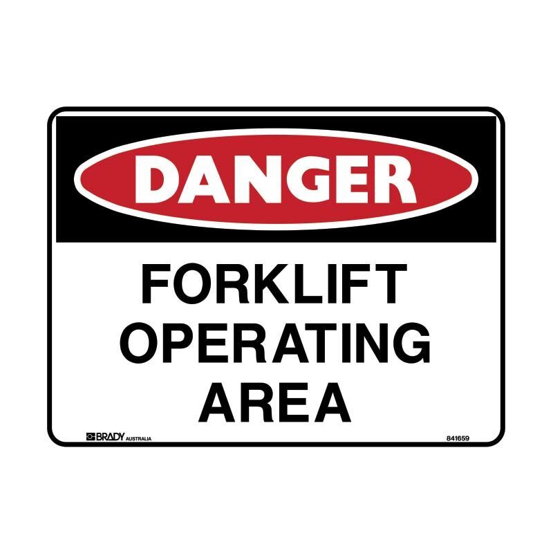 Brady Danger Sign - Forklift Operating Area 600 x 450mm Polypropylene