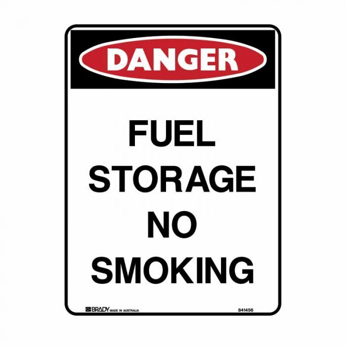 Brady Danger Sign - Fuel Storage No Smoking 300 x 450mm Poly