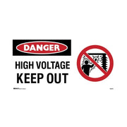 Brady Danger Sign - High Voltage Keep Out + Symbol - AIMS Industrial Supplies