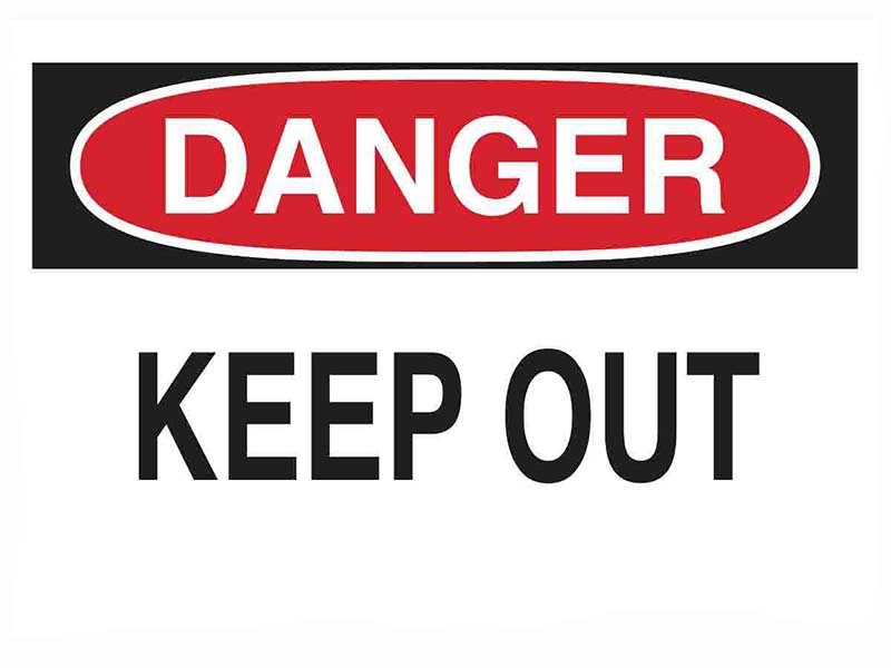 Brady Danger Sign - Keep Out 900 x 600mm Metal (Colorbond Steel)