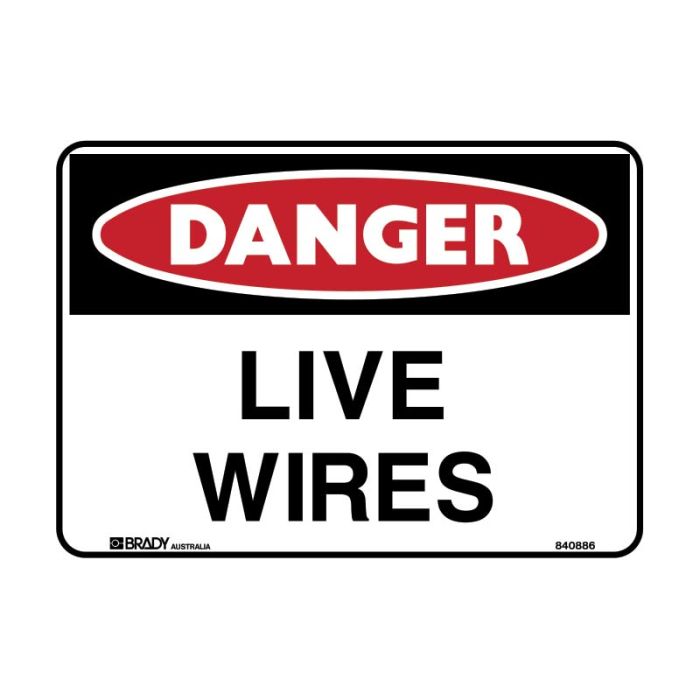 Brady Danger Sign - Live Wires - AIMS Industrial Supplies