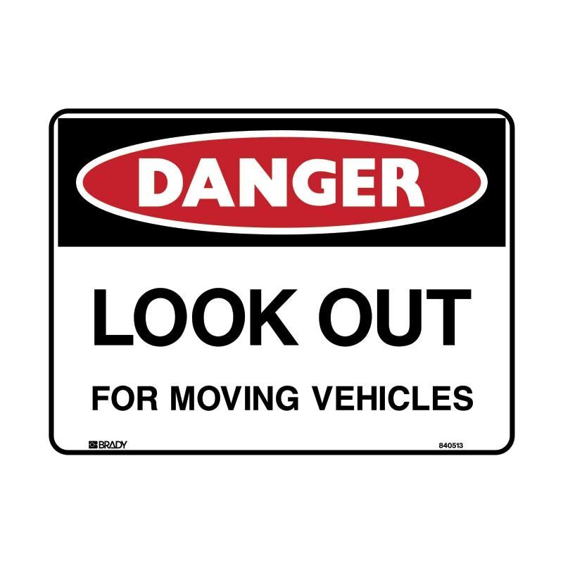 Brady Danger Sign - Look Out For Moving Vehicles - AIMS Industrial Supplies
