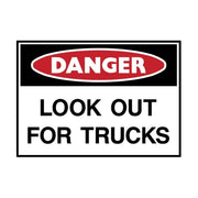 Brady Danger Sign - Look Out For Trucks - AIMS Industrial Supplies