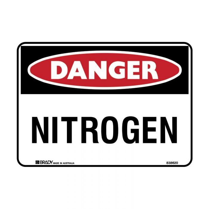Brady Danger Sign - Nitrogen 250 x 180mm Self-Adhesive Vinyl