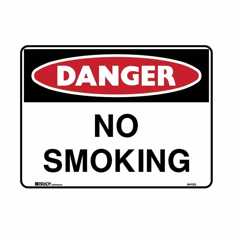 Brady Danger Sign - No Smoking 250 x 180mm Self-Adhesive Vinyl