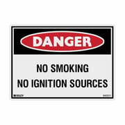 Brady Danger Sign - No Smoking No Ignition Sources - AIMS Industrial Supplies