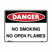 Brady Danger Sign - No Smoking No Open Flames - AIMS Industrial Supplies