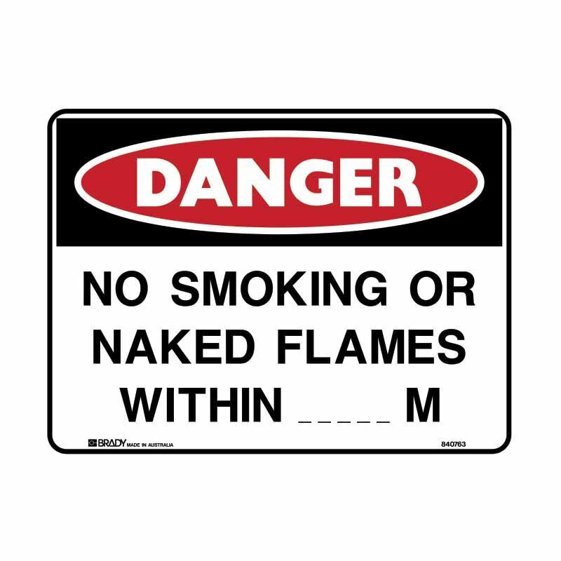 Brady Danger Sign - No Smoking Or Naked Flames Within_ _ _M 600 x 450mm Poly
