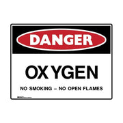 Brady Danger Sign - Oxygen No Smoking No Open Flames - AIMS Industrial Supplies