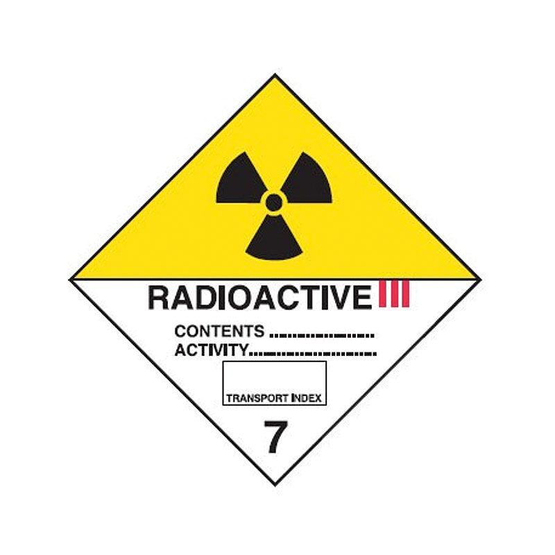 Brady Dangerous Goods Label - Dangerous Goods Label - Radioactive III 7 270 x 270mm Metal