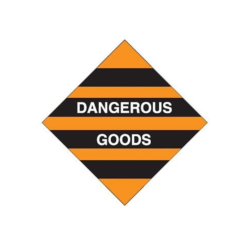 Brady Dangerous Goods Label - Dangerous Goods (Orange) 200 x 200mm Vinyl, 10/Pack