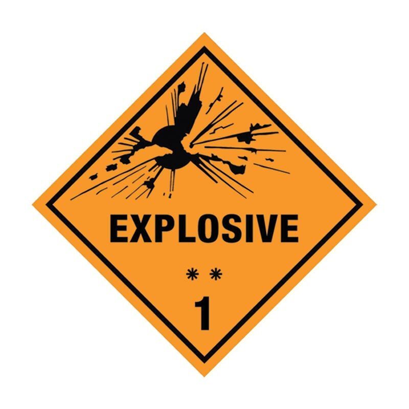 Brady Dangerous Goods Label - Explosive ** 1 150 x 150mm Self Adhesive Vinyl, 10/Pack