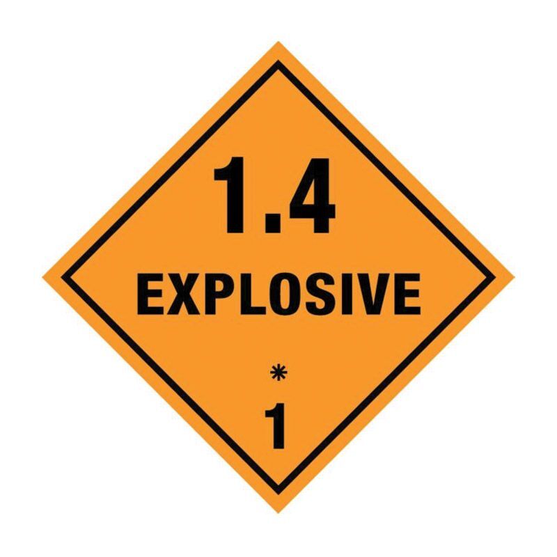 Brady Dangerous Goods Label - Explosive 1.4 250 x 250mm Poly