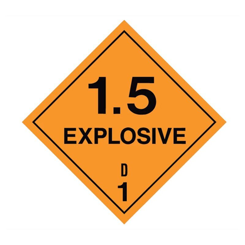 Brady Dangerous Goods Label - Explosive 1.5 250 x 250mm Self Adhesive Vinyl