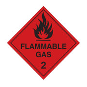 Brady Dangerous Goods Label - Flammable Gas 2 100 x 100mm Self Adhesive Vinyl, 25/Pack