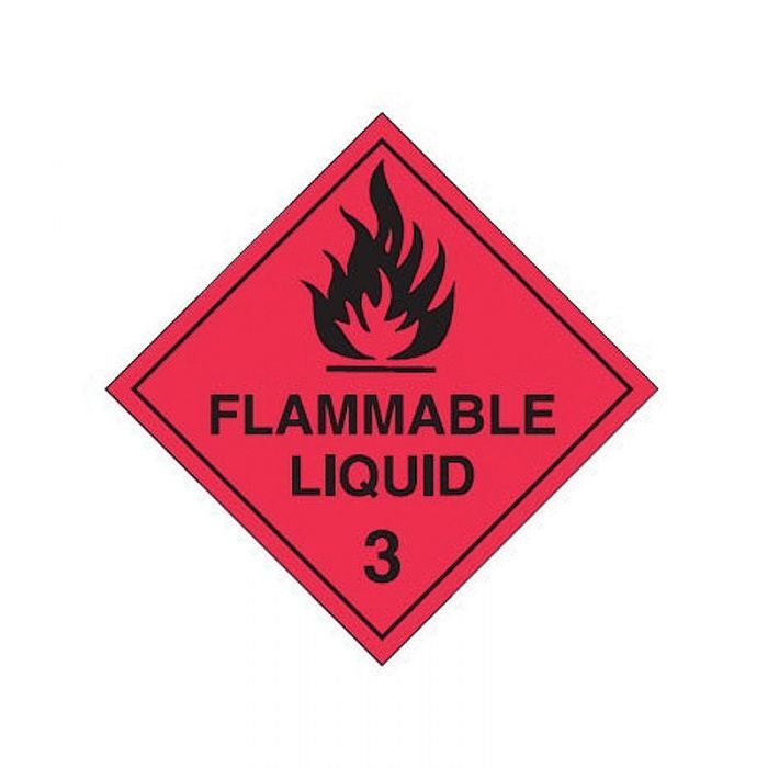 Brady Dangerous Goods Label - Flammable Liquid 3 (Black) 250 x 250mm Poly