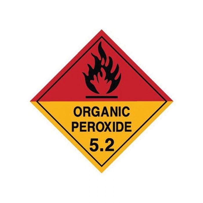 Brady Dangerous Goods Label - Organic Peroxide 5.2 (Black) 100 x 100mm Self Adhesive Vinyl, 25/Pack