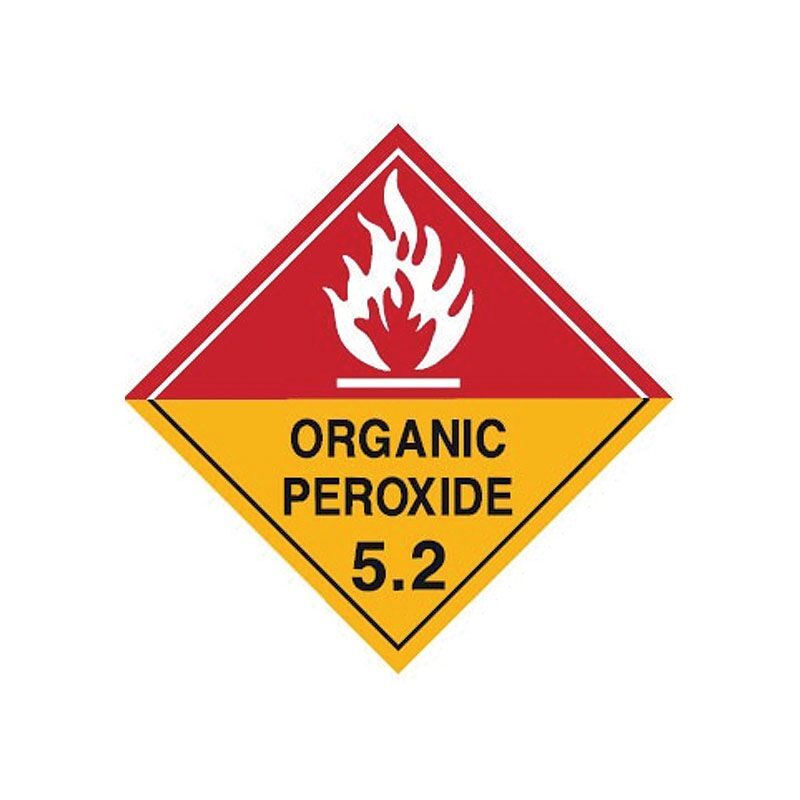 Brady Dangerous Goods Label - Organic Peroxide 5.2 (White) 200 x 200mm Self Adhesive Vinyl, 10/Pack