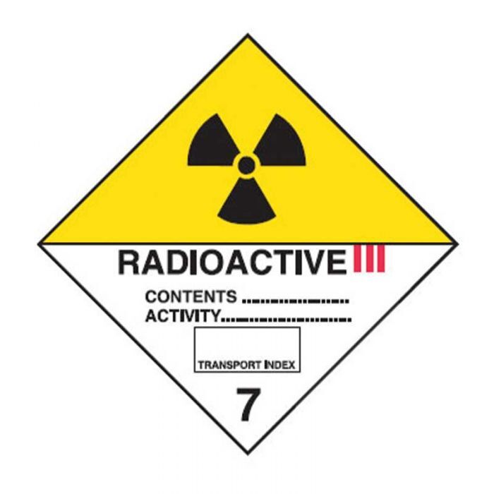 Brady Dangerous Goods Label - Radioactive III 7 250 x 250mm Poly