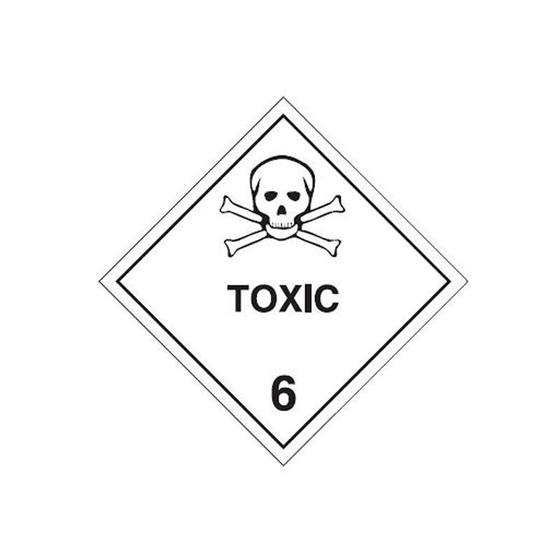 Brady Dangerous Goods Label - Toxic 6 100 x 100mm Self Adhesive Vinyl, 25/Pack