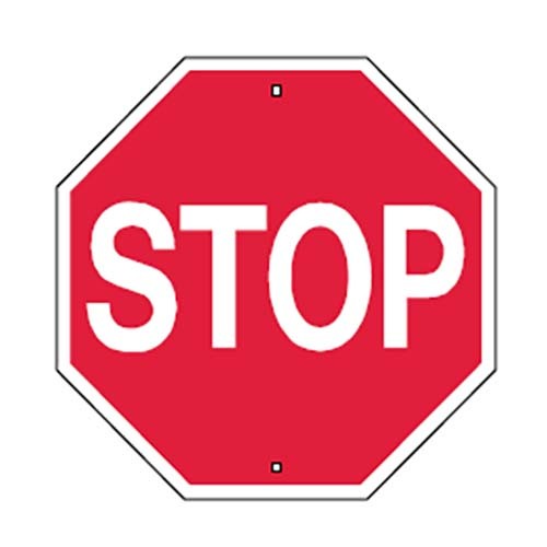 Brady Directional Stop 600 x 600mm Class 1 Ref Aluminium