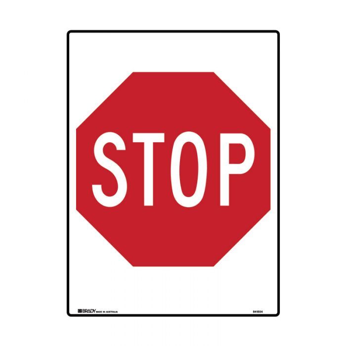 Brady Directional Traffic Sign - Stop Sign Rectangular 450 x 600mm Metal