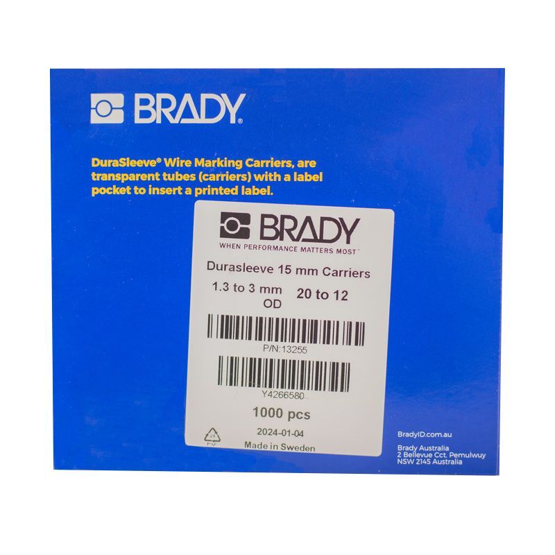 Brady Durasleeve Wire Marking Carrier 15mm - AIMS Industrial Supplies